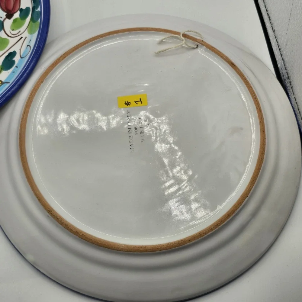 2 Vietri Rooster Dinner Plate Italy 10.75